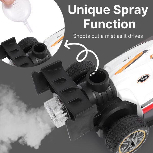unique spray function sprays mist as it drives