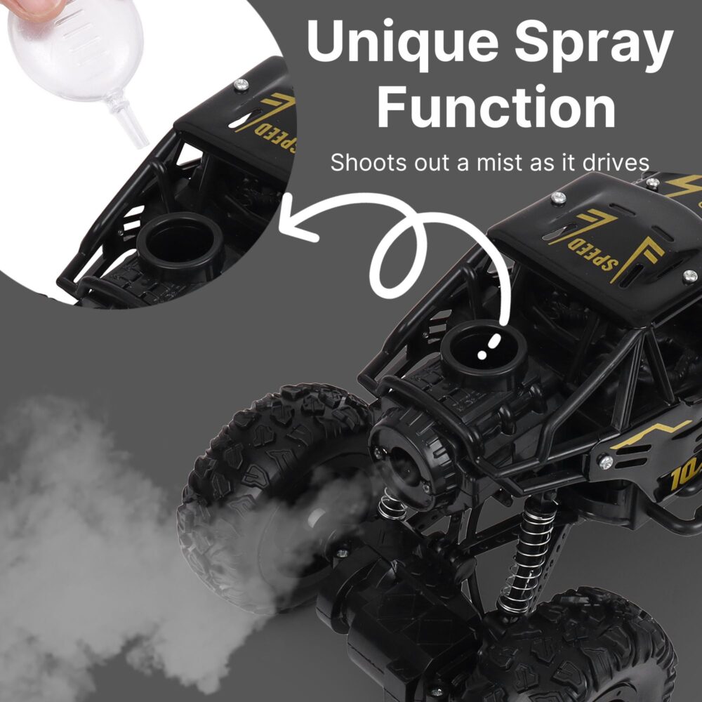 Unique Spray Function shoots out mist as it drives