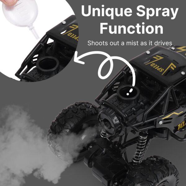 Unique Spray Function shoots out mist as it drives